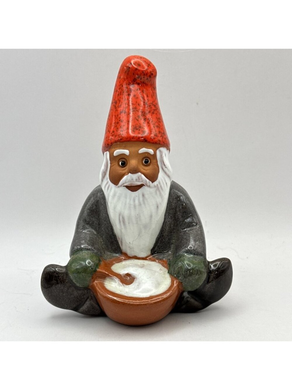 Rolf Berg Gnome Eating Soup Toshalla Sweden Folk Art Signed VTG Christmas